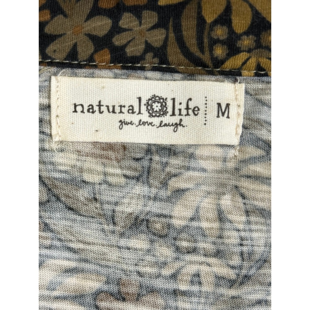 Natural Life Christa Knit Maxi Dress Womens Medium Brown Floral Cotton Boho - Picture 6 of 7